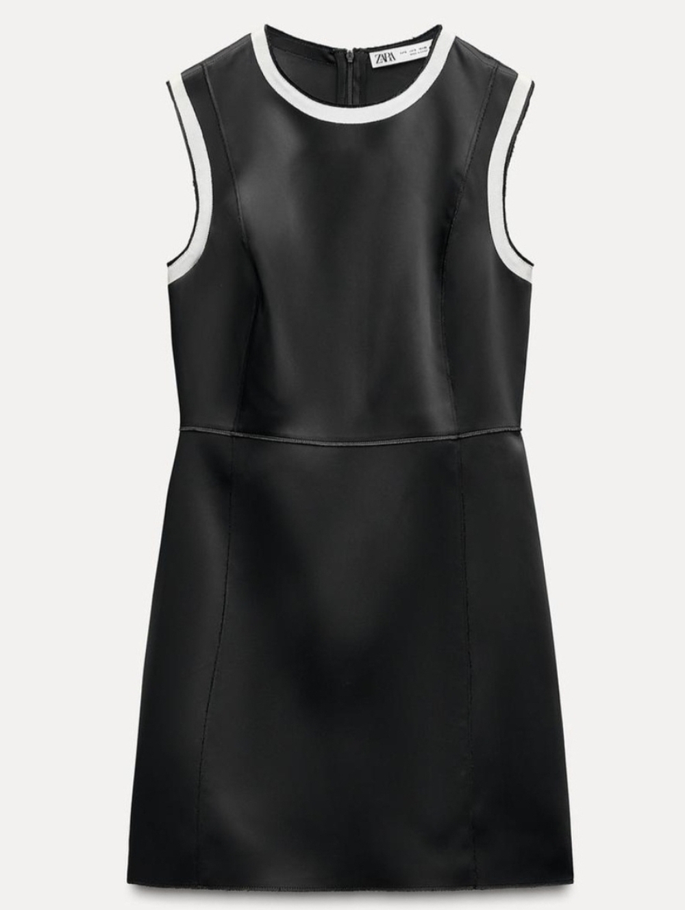 Zara Women's Contrast Satin Effect Dress ZW Collection Size XL